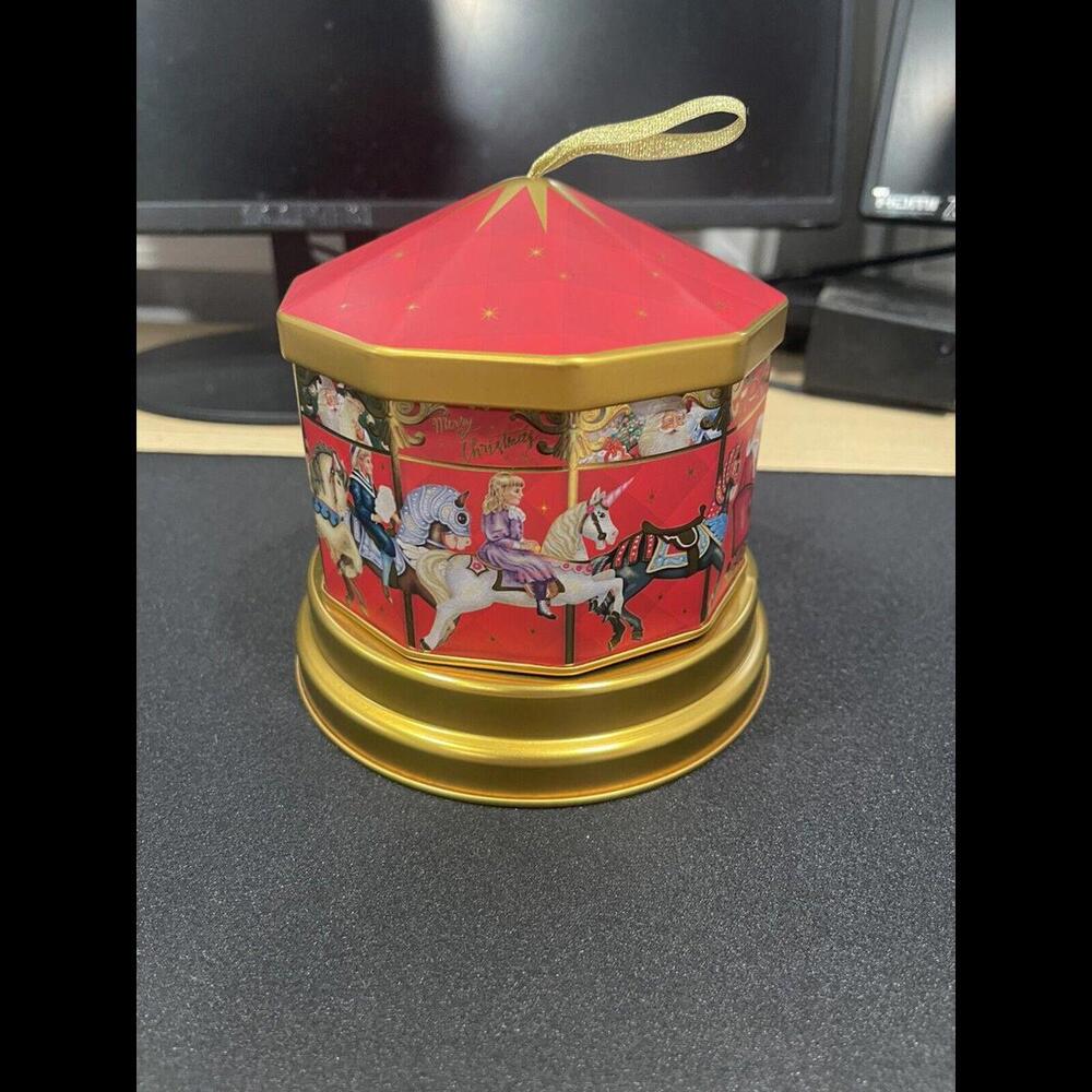 Carousel Tin By Windel, Wind Up Music, Wish You A Merry Christmas